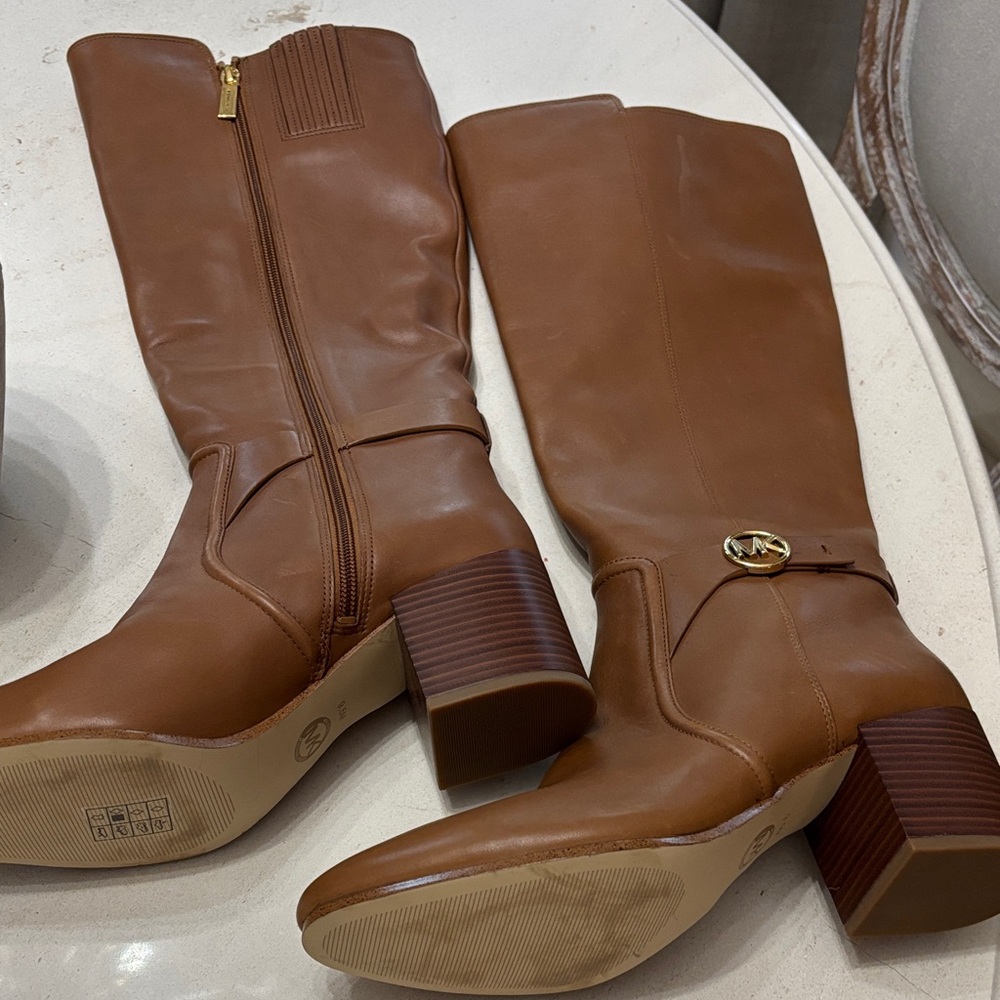 MICHAEL Michael Kors Tan Leather Heeled Boots